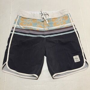 Local Motion Hawaii Mens Surf Trunks Board Shorts Size 34 X 9 Beach Floral